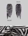 0122STEPLL Sheer Zebra Layered Low-Rise Maxi Skirt Three-Piece Set