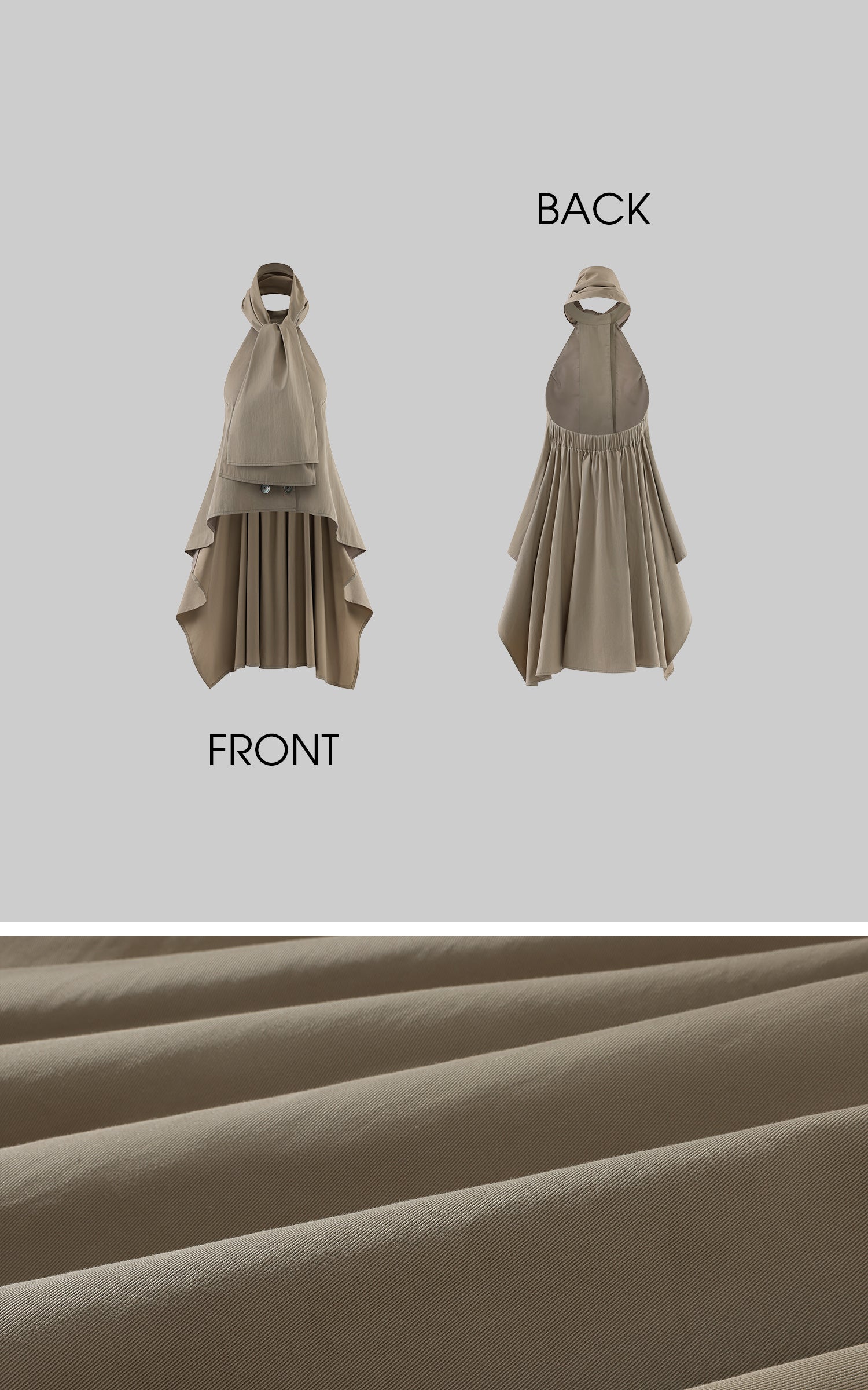0122stepll Double-Breasted Halter Asymmetric Top