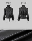 IAMXIAA Belted High-Neck Leather Jacket