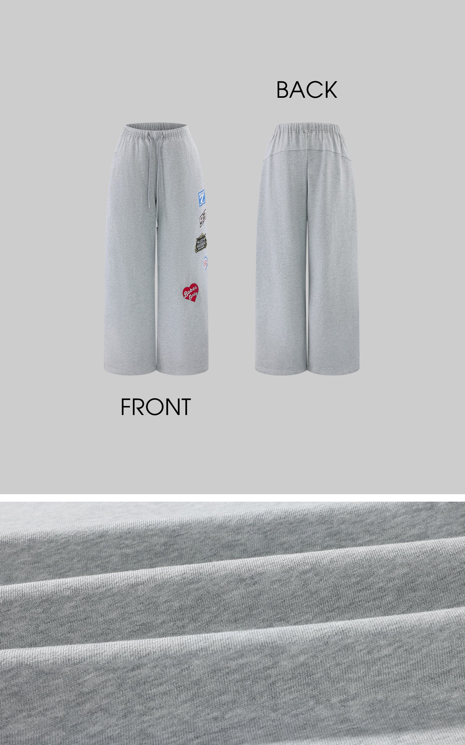WARDEN EDGE Graphic Patch Wide-Leg Sweatpants