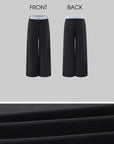 Hydrae Contrast Foldover Waist Drawstring Low Rise Wide Leg Pants