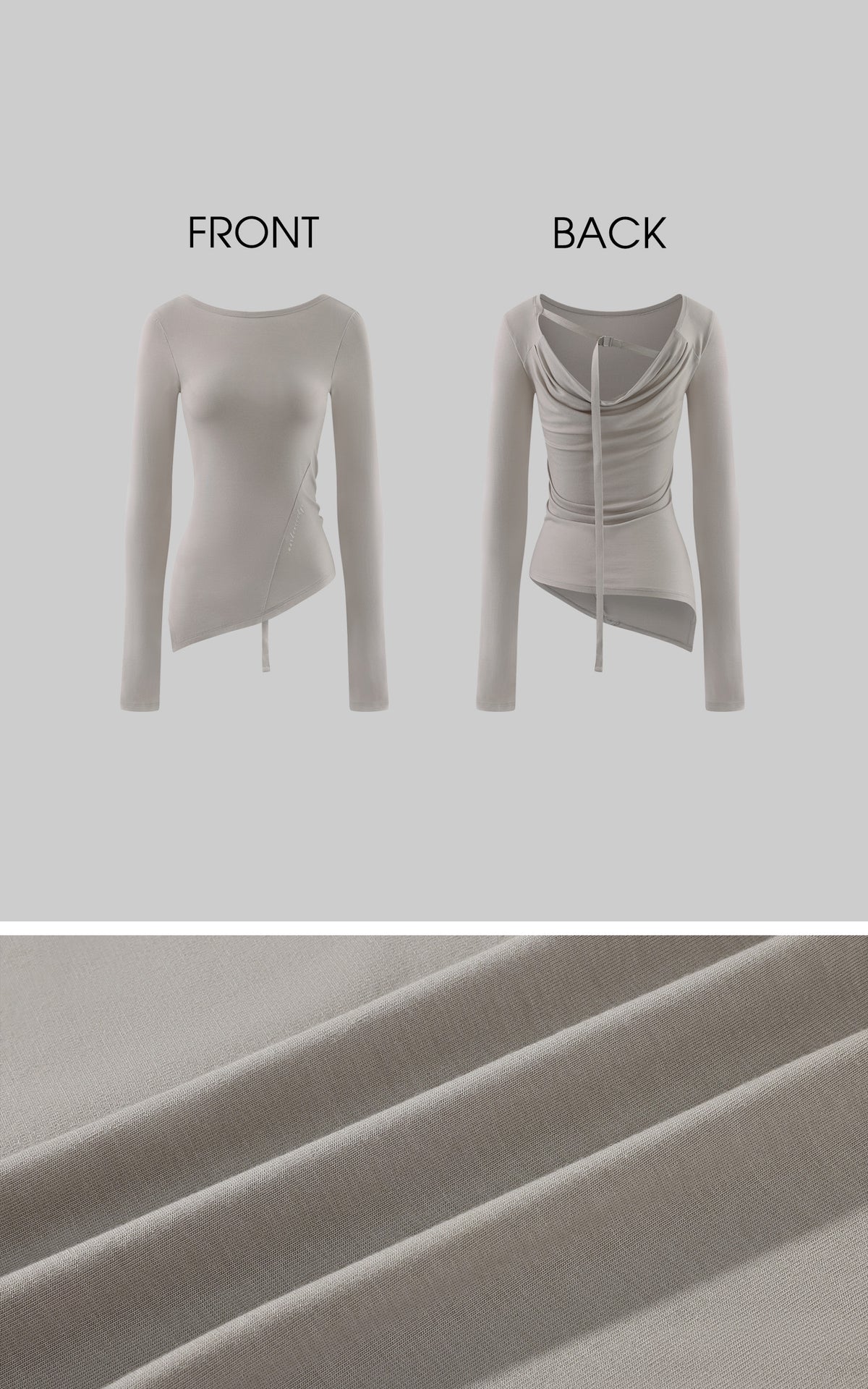 WARDEN EDGE Asymmetric Draped Long Sleeve Top