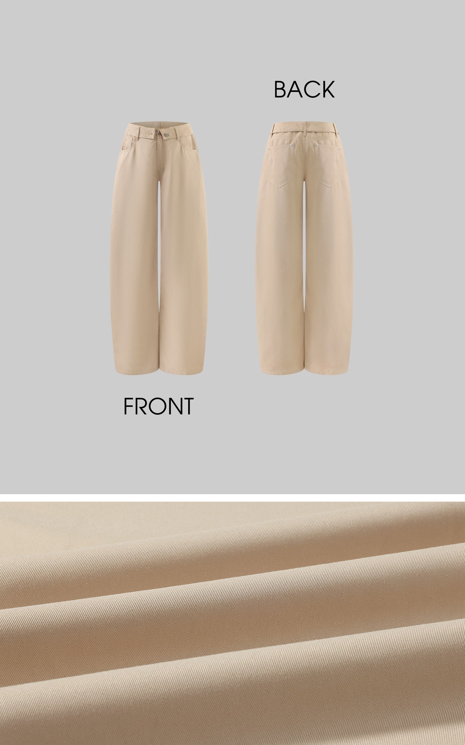 Hydrae Low-Rise Belt Detail Relaxed Wide-Leg Pants