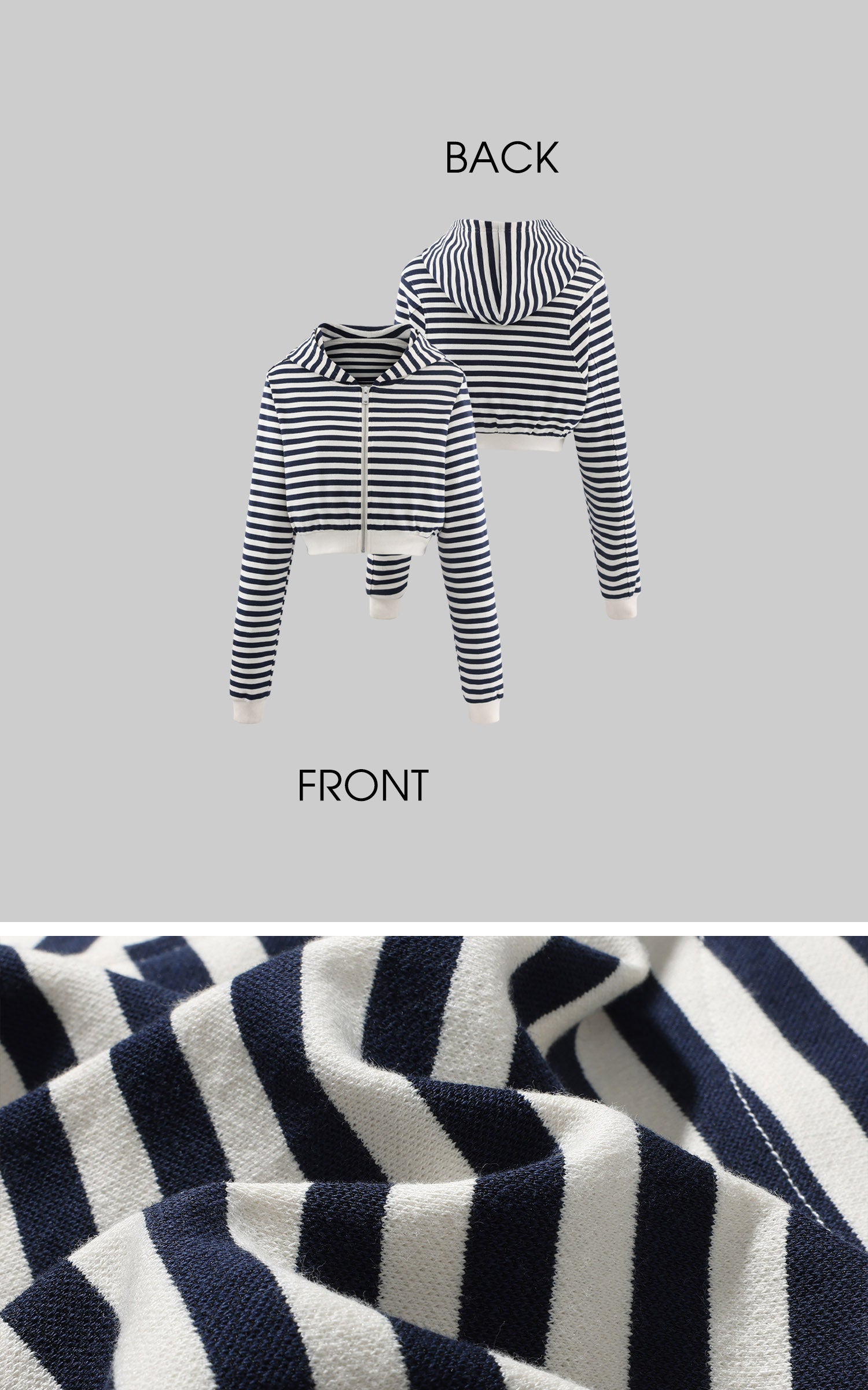 WARDEN EDGE Striped Cropped Hoodie and Wide-Leg Pants Set