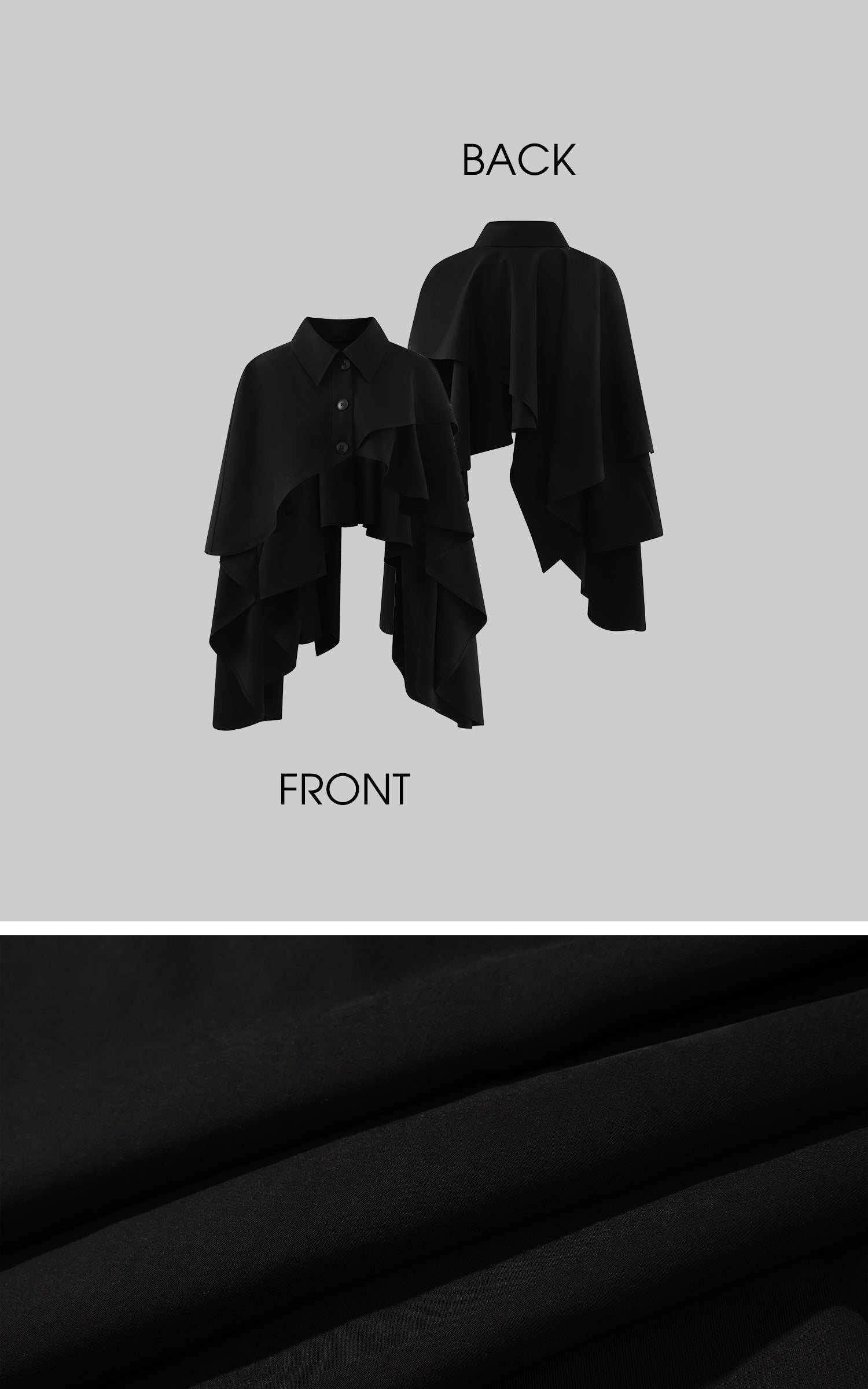 Rase le sol 레이어드 케이프 자켓과 피쉬테일 스트랩리스 드레스 세트