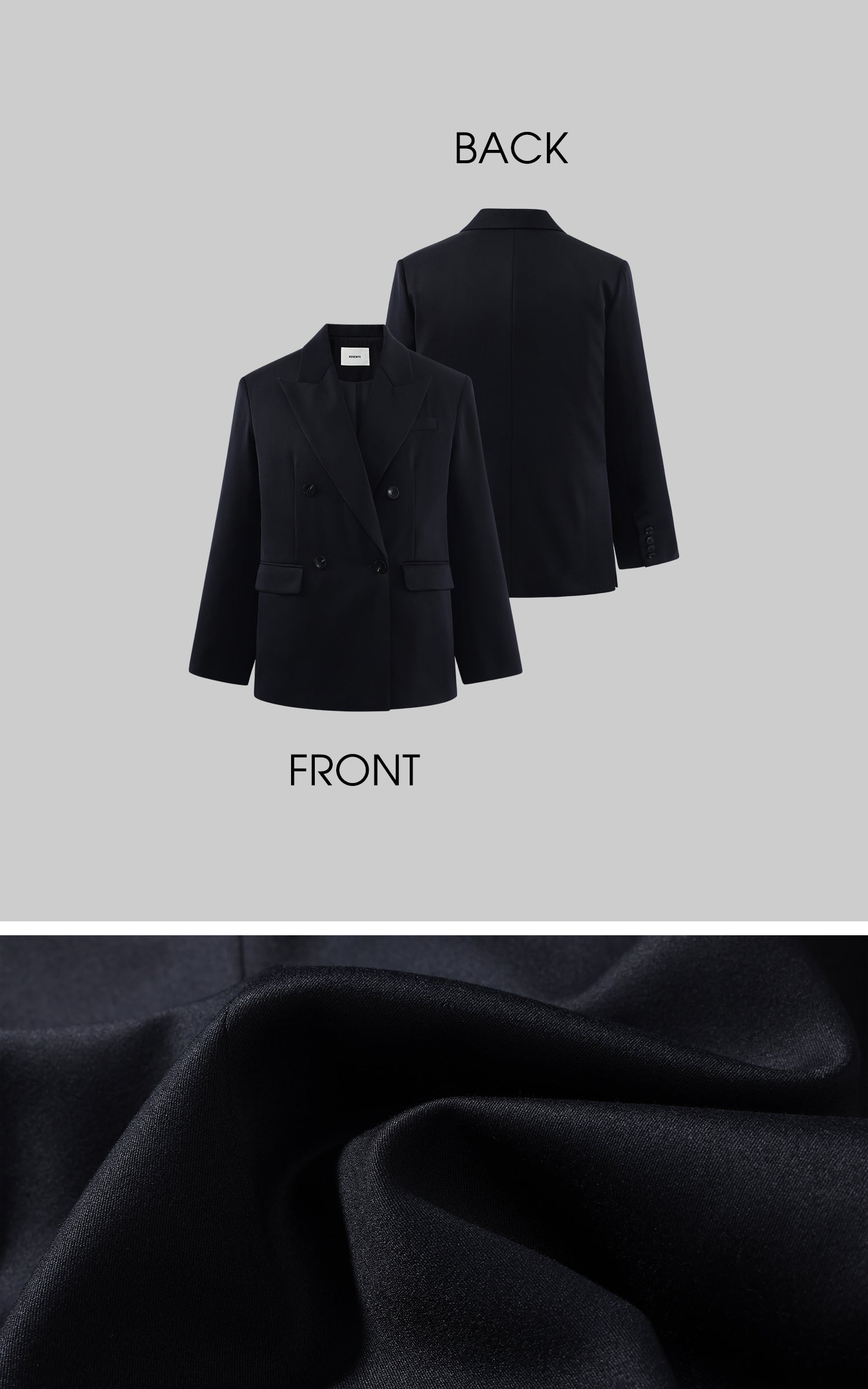 ROVENTE 구조적인 더블 브레스티드 테일러드 블레이저