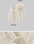 Rase le sol Oversized Cable Knit Embroidered Hooded Cardigan