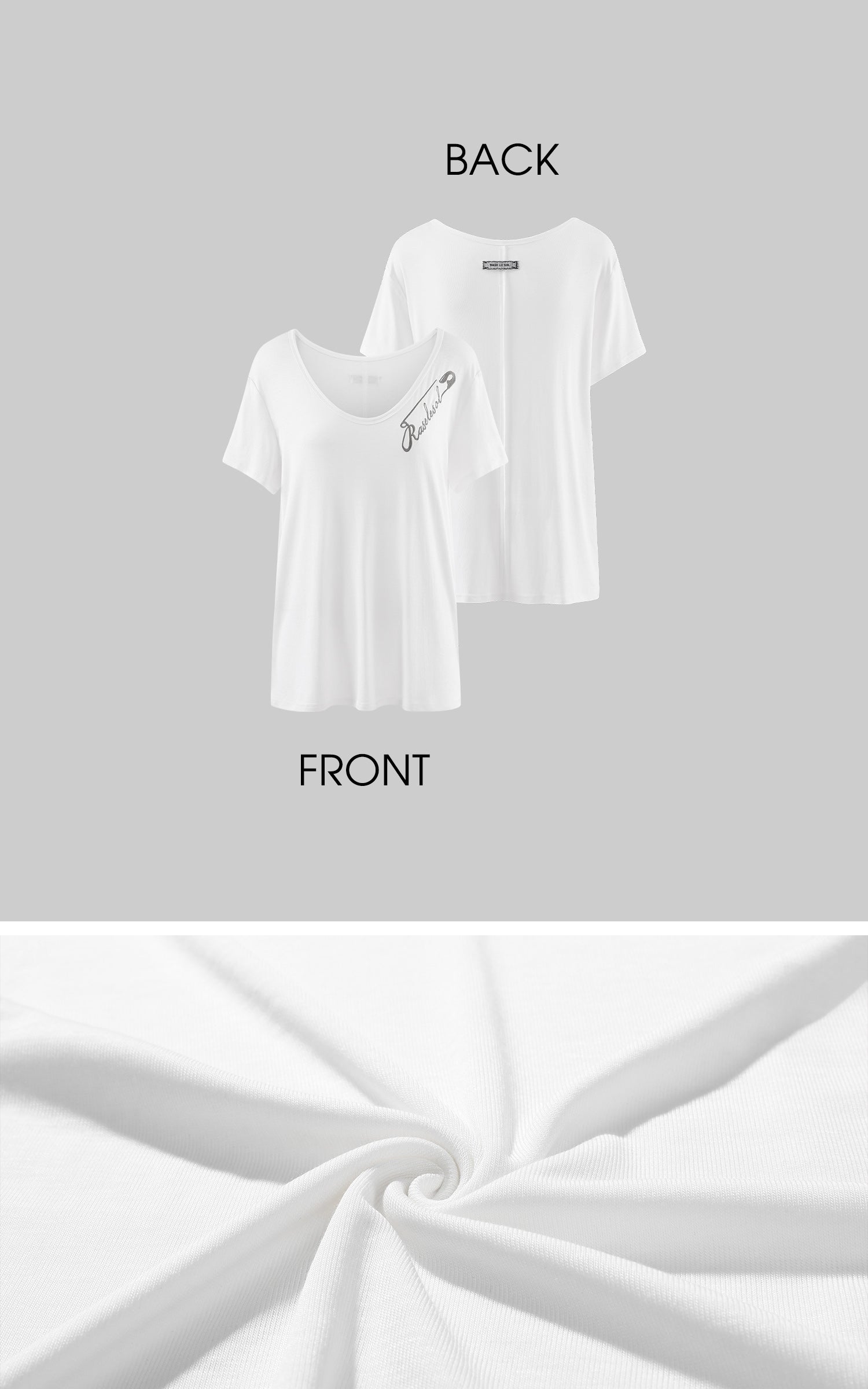 Rase le sol Safety Pin Graphic Relaxed T-Shirt &amp; Terry Shorts Set