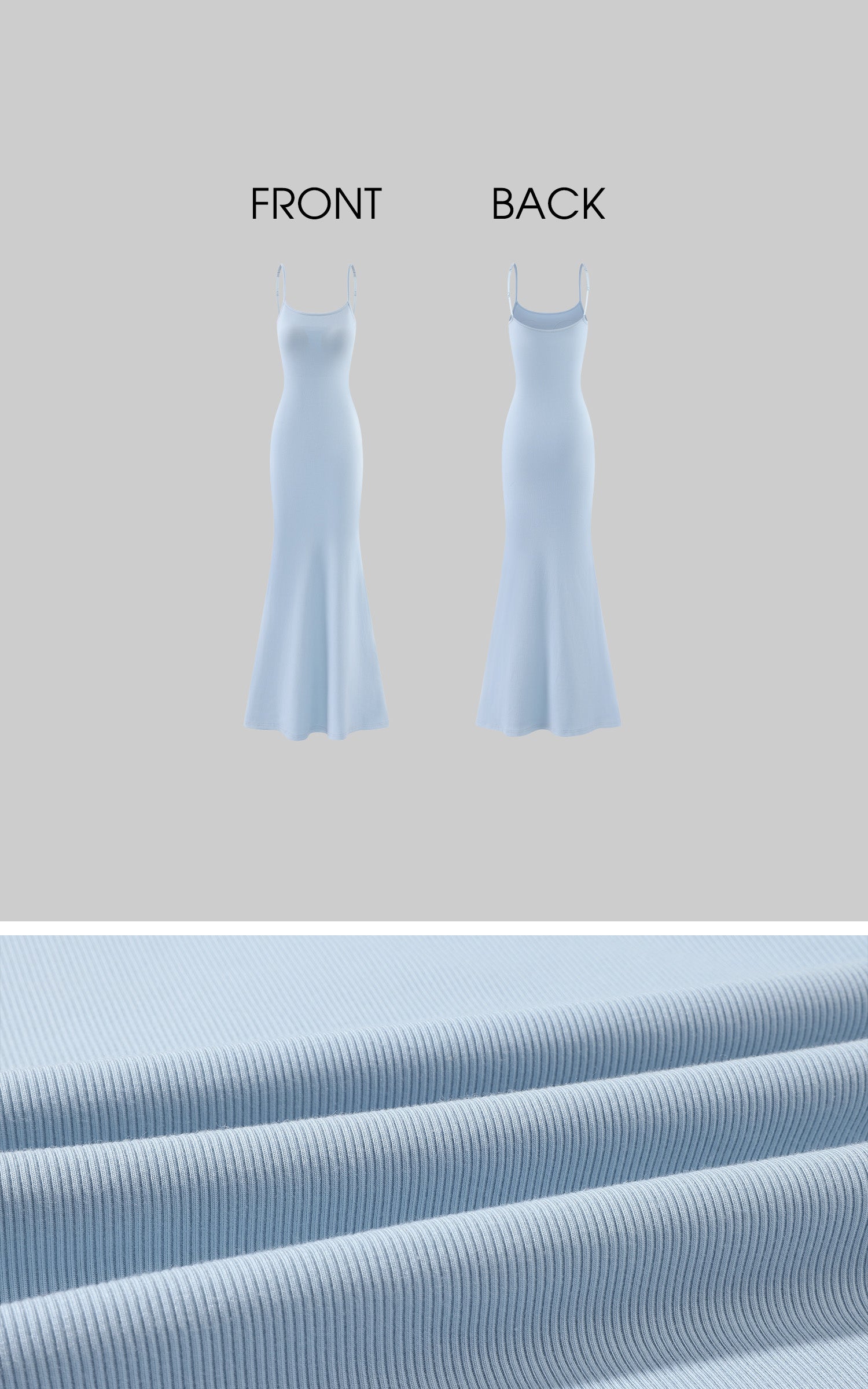 Hydrae Ribbed Spaghetti Strap Bodycon Maxi Dress