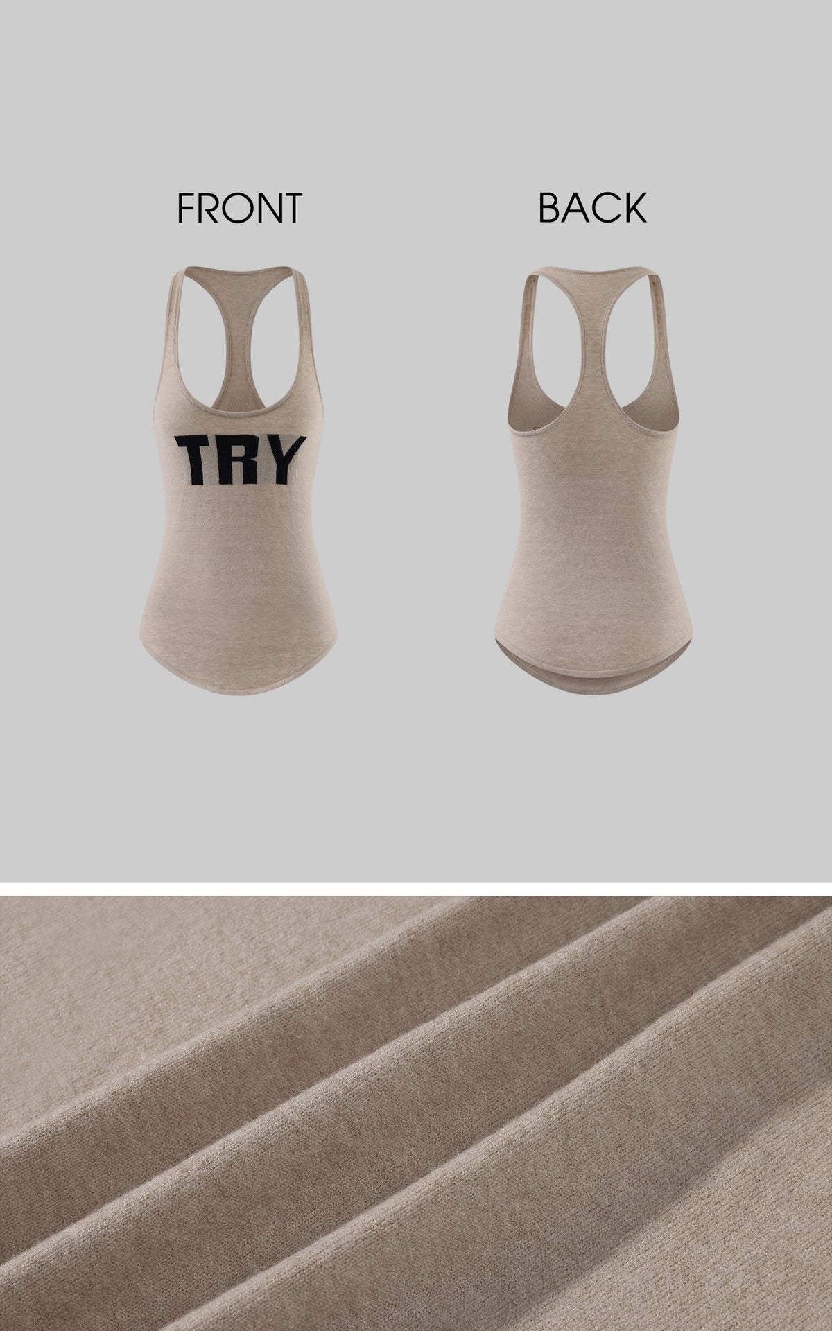 WARDEN EDGE TRY Graphic Racerback Knit Tank Top