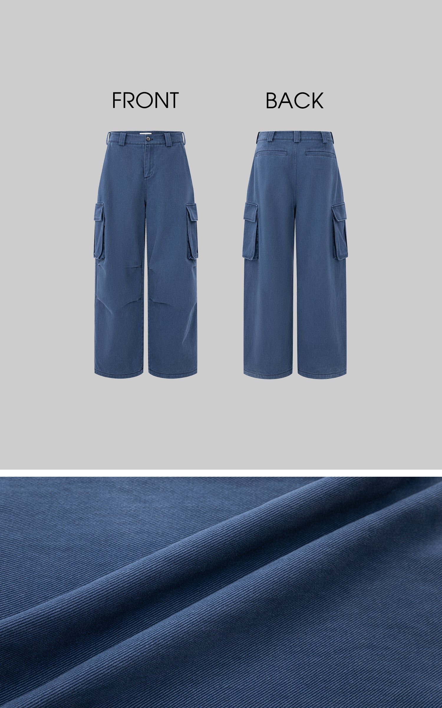 IAMXIAA Vintage Blue Oversized Cargo Jeans