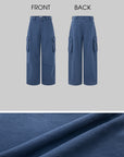 IAMXIAA Vintage Blue Oversized Cargo Jeans