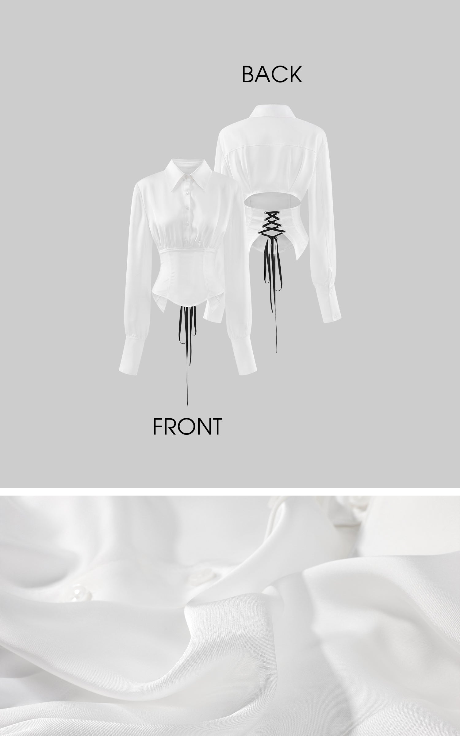 Rase le sol Lace-Up Corset Shirt