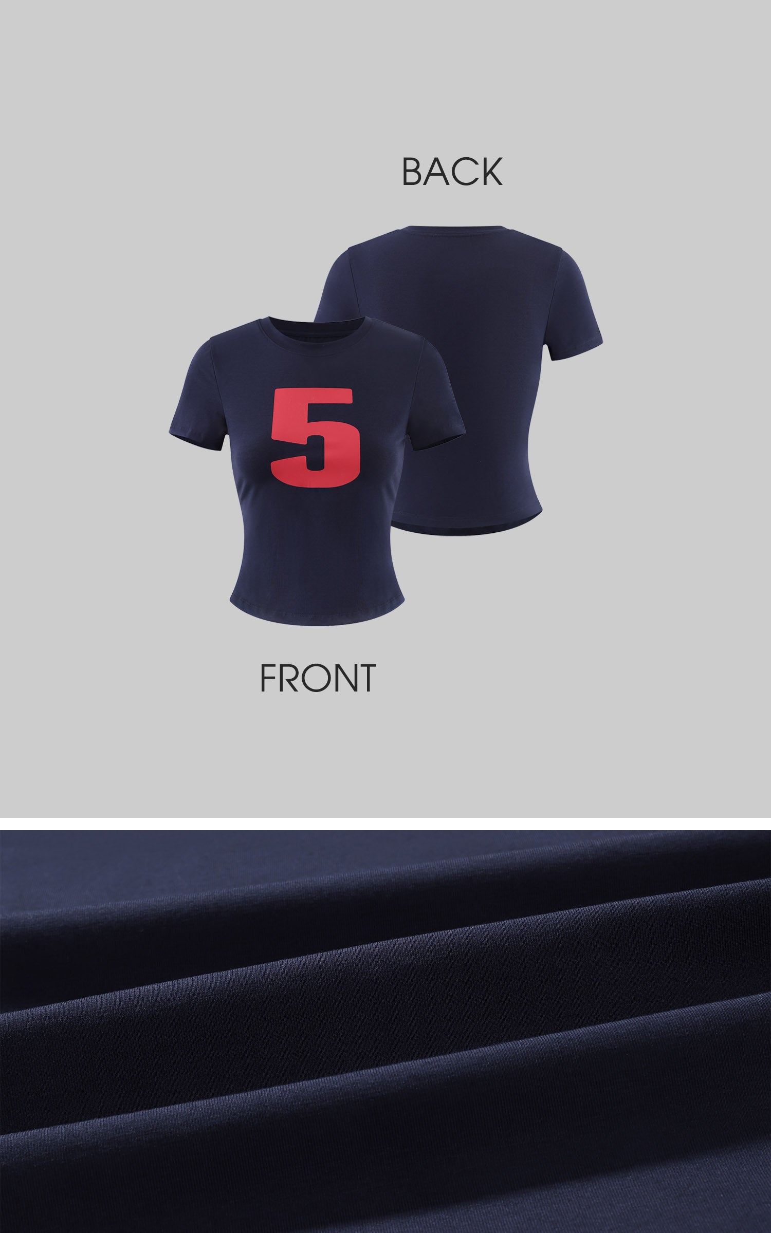 WARDEN EDGE グラフィック「5」クロップドTシャツ