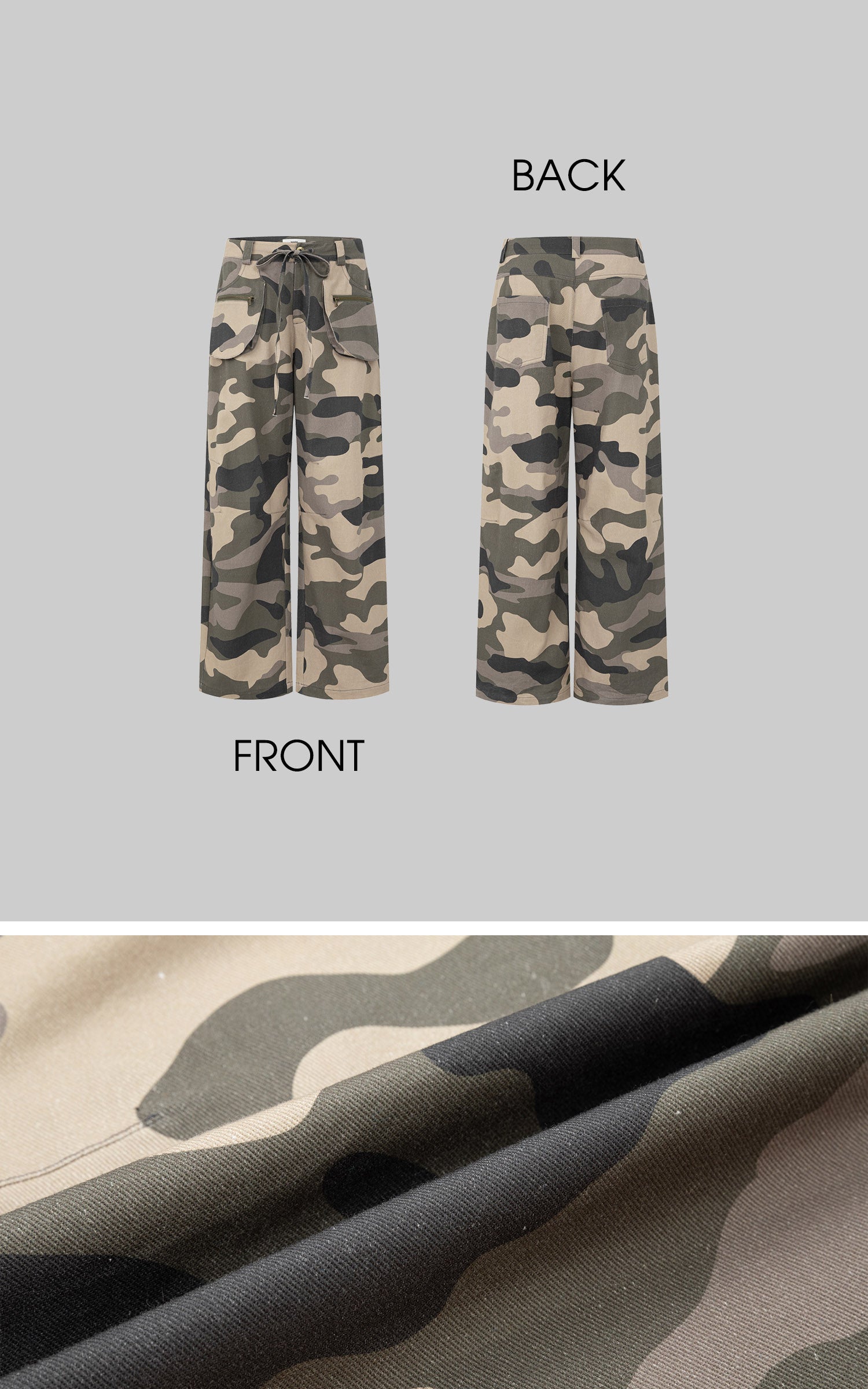 IAMXIAA Camo Wide-Leg Utility Pants