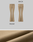 IAMXIAA Pantalon Taille Basse Coupe Slim Évasée