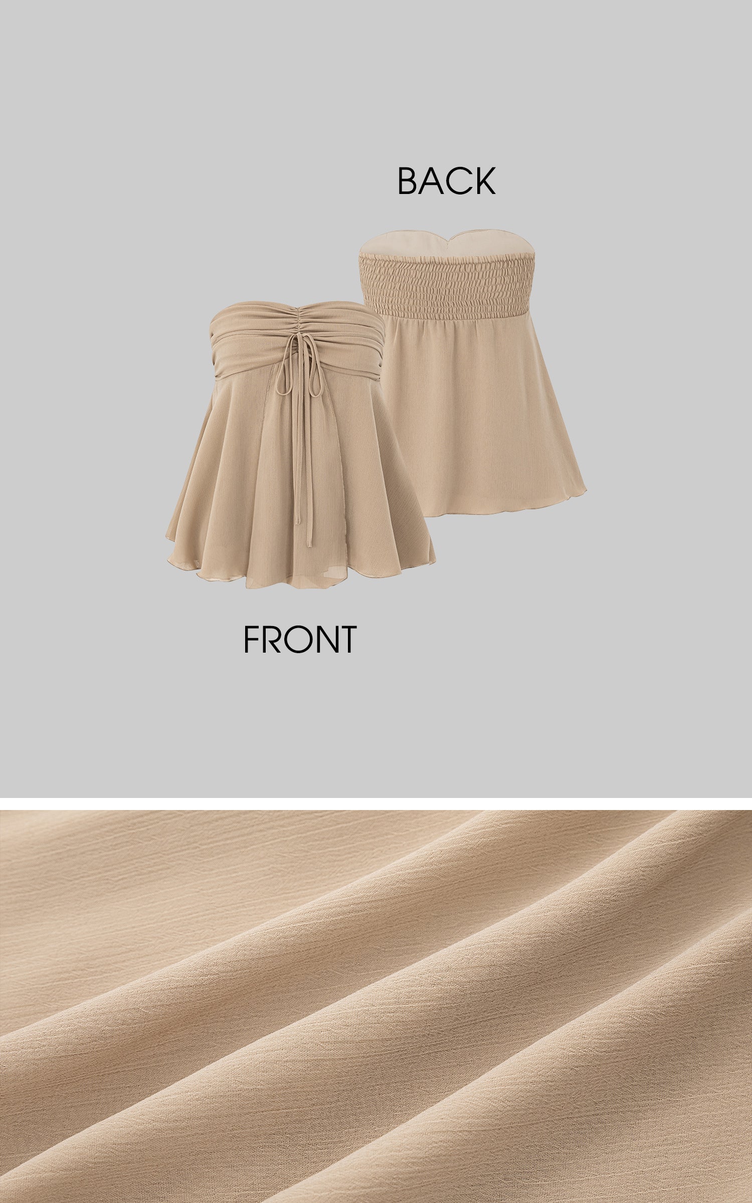 IAMXIAA Haut tube babydoll froncé en mousseline
