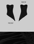 Hydrae Strapless Lace Panel Asymmetric Hem Top