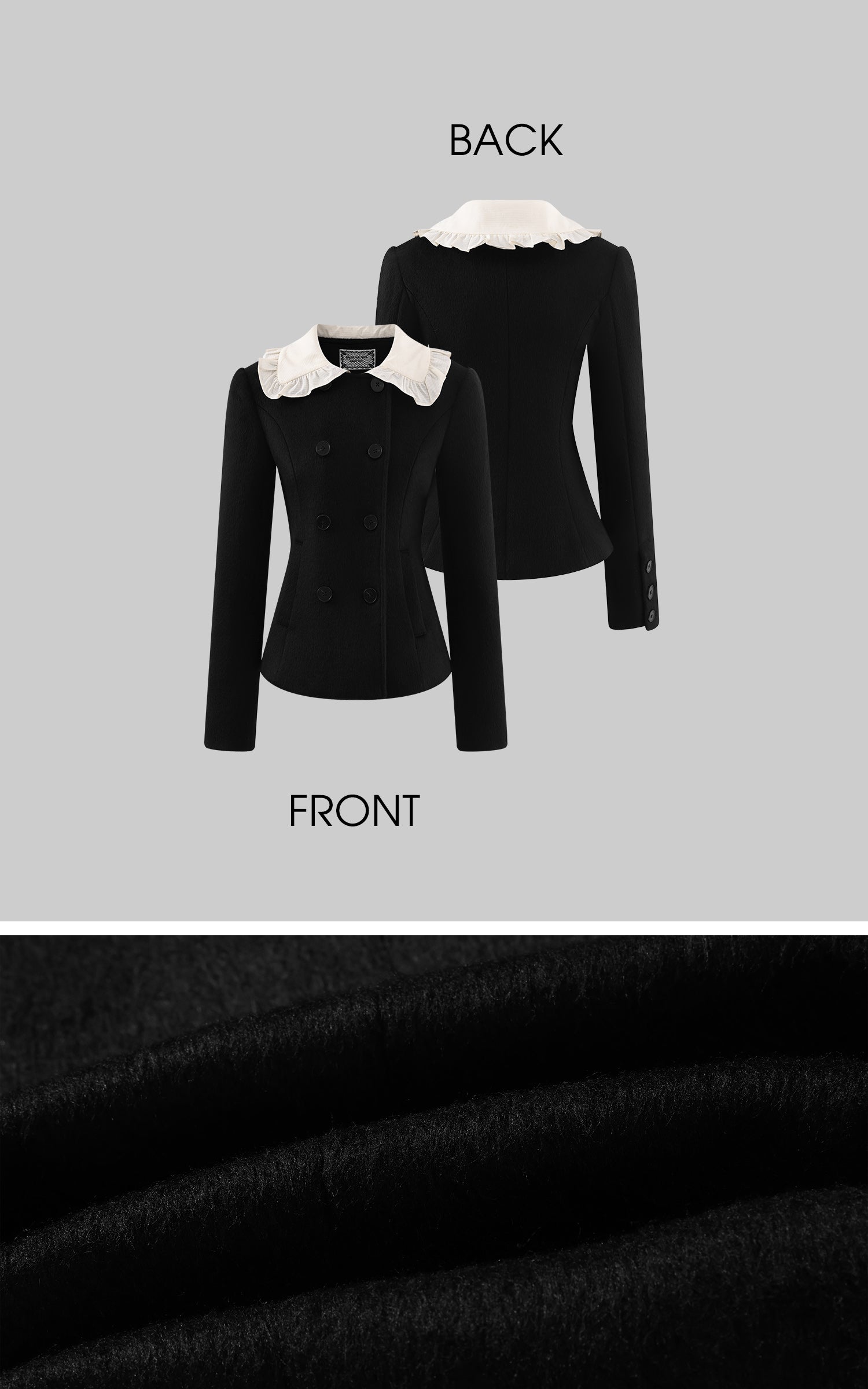 Rase le sol Wool Jacket and Layered Mini Skirt Set