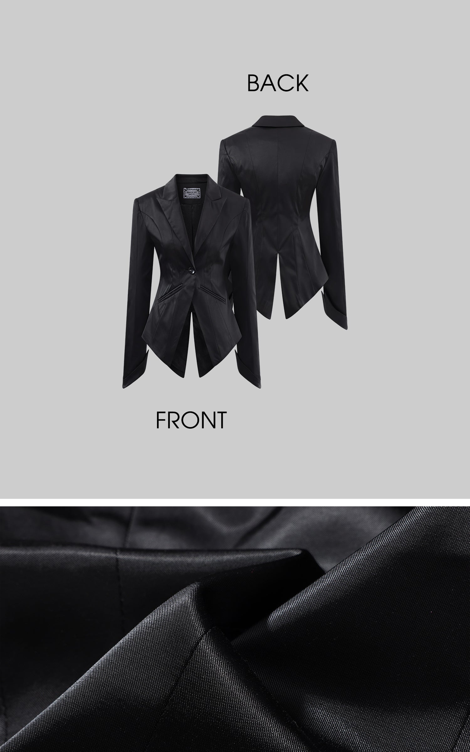 Rase le sol 레이스 트리밍 브라렛이 포함된 맞춤형 블레이저 세트