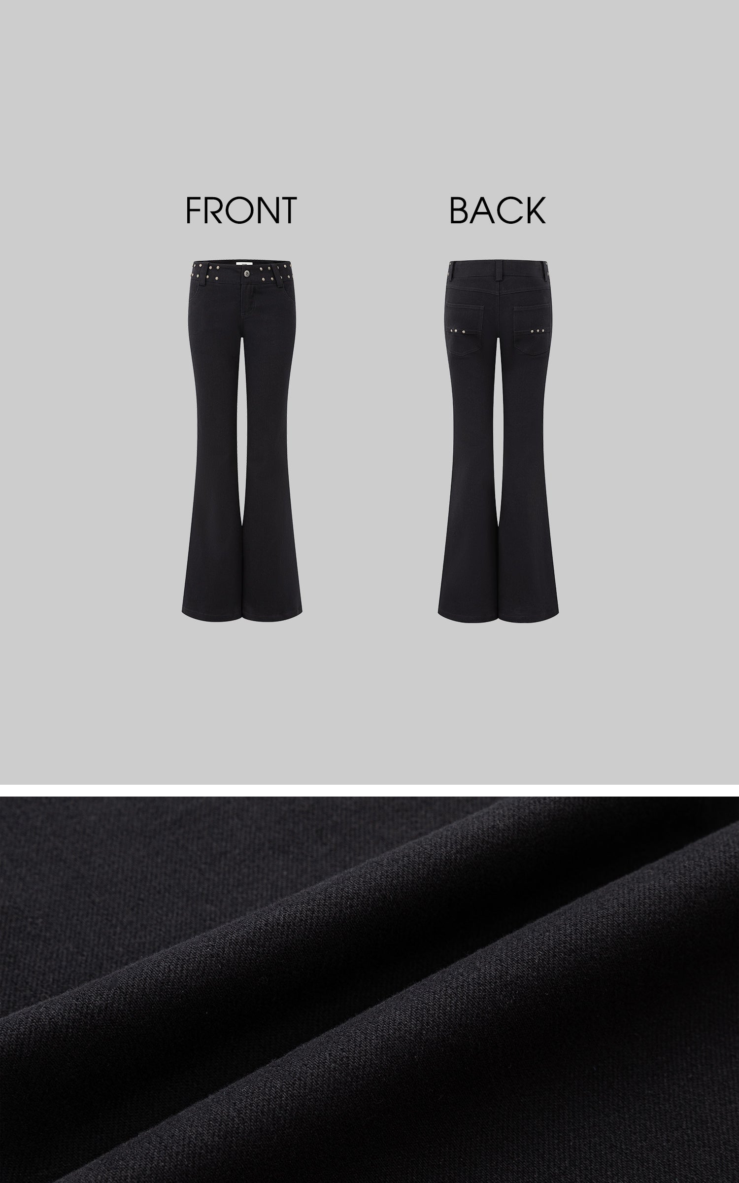 IAMXIAA Low-Rise Studded Flared Pants