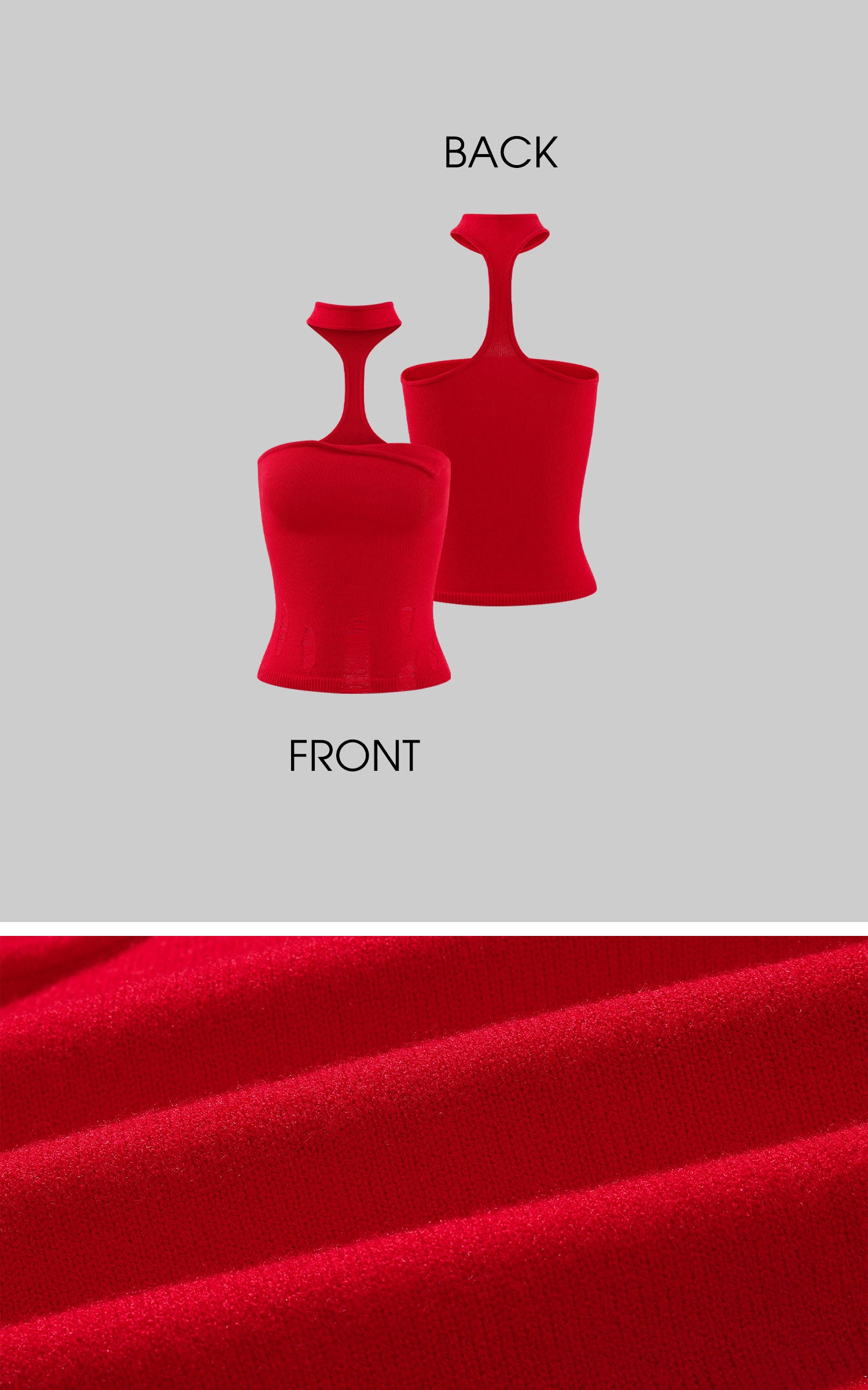 Rase le sol Neck-Loop Strapless Knit Camisole