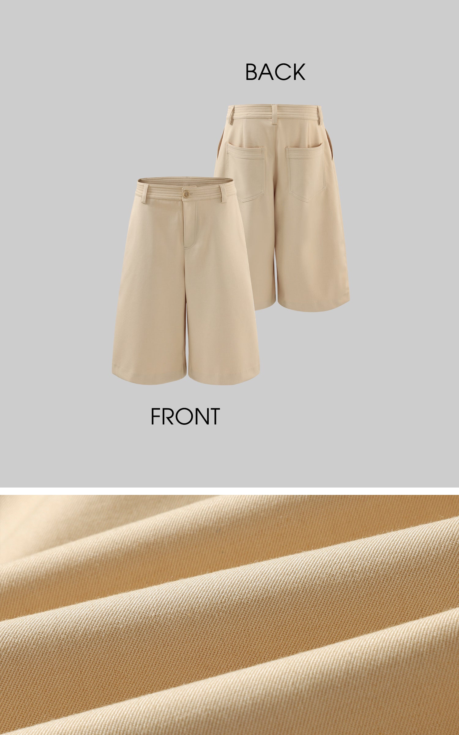 ROVENTE Wide Leg Bermuda Shorts High Waist Minimalist Summer Essential