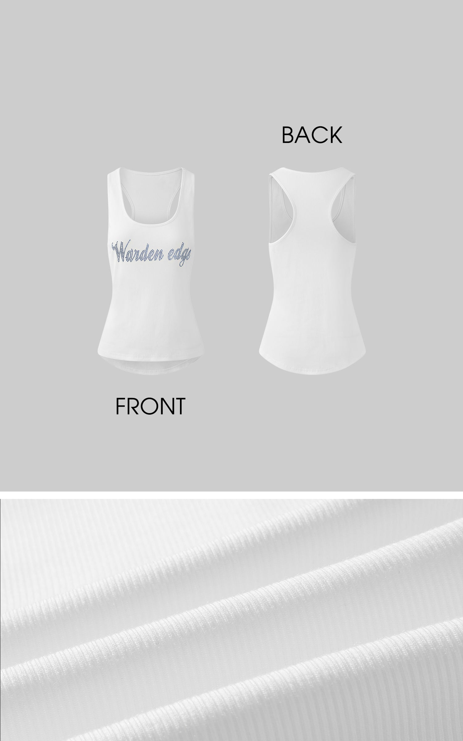 WARDEN EDGE Ribbed Cotton Slim Racer Tank Top - PINKPARKS