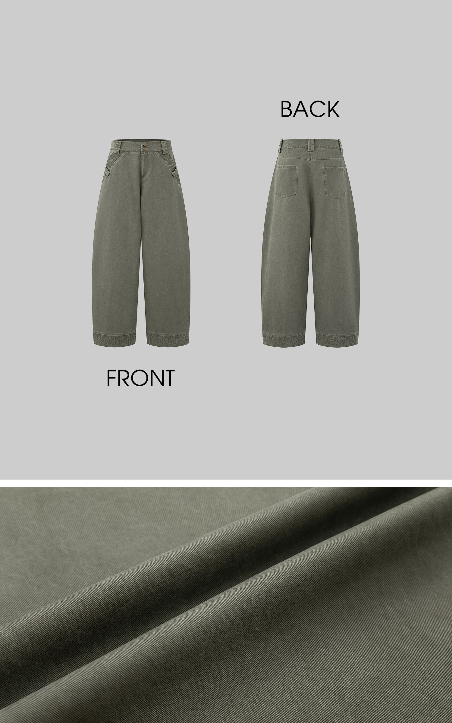 IAMXIAA Washed Olive Balloon Leg Jeans
