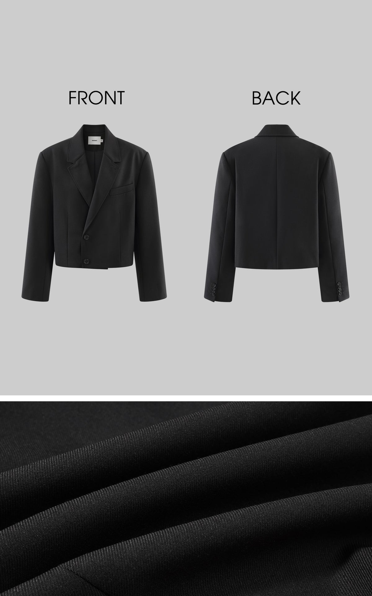 ROVENTE Sculpted Shoulder Cropped Blazer