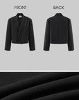 ROVENTE Sculpted Shoulder Cropped Blazer