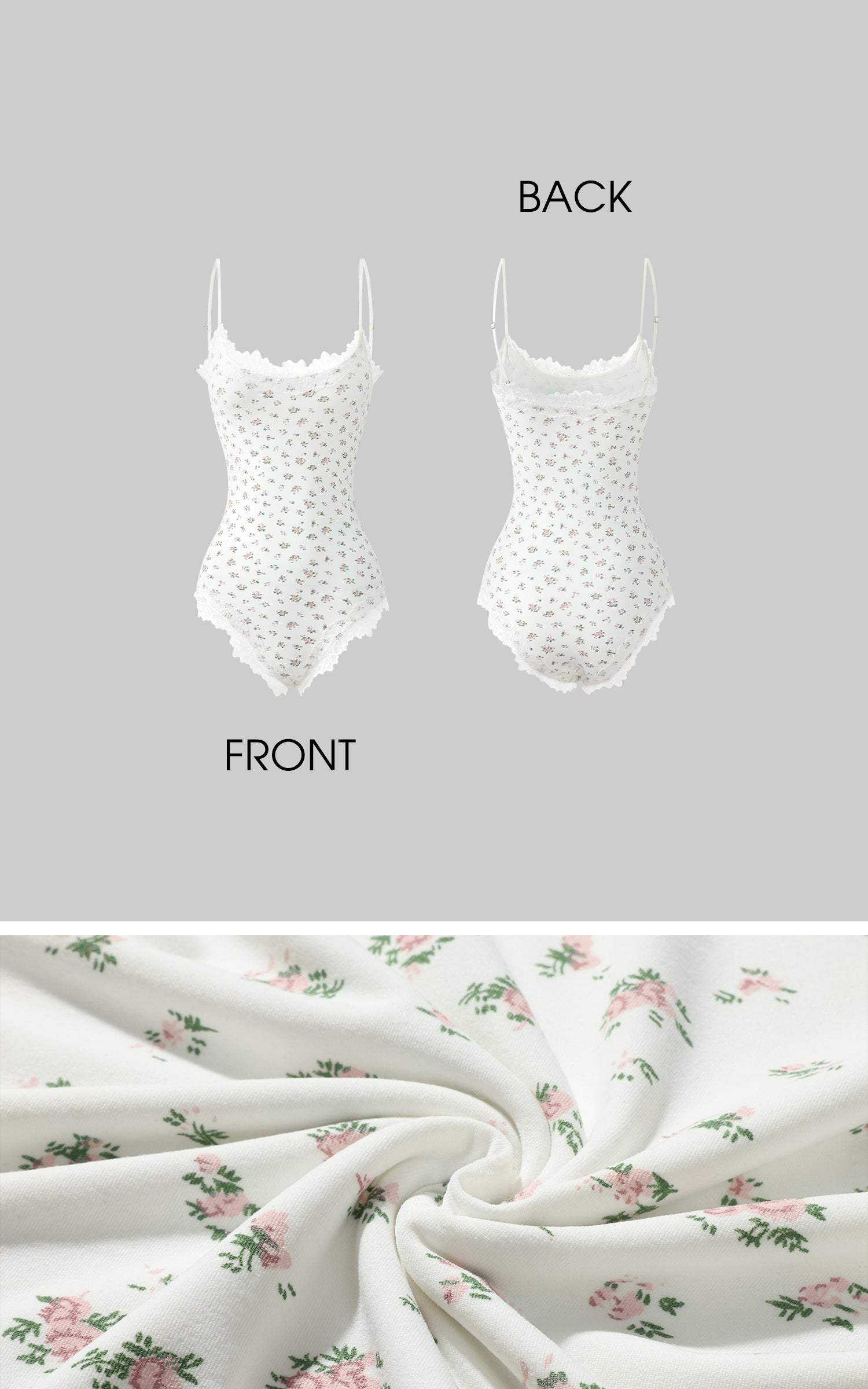 Rase le sol Lace Floral Bodysuit - PINKPARKS