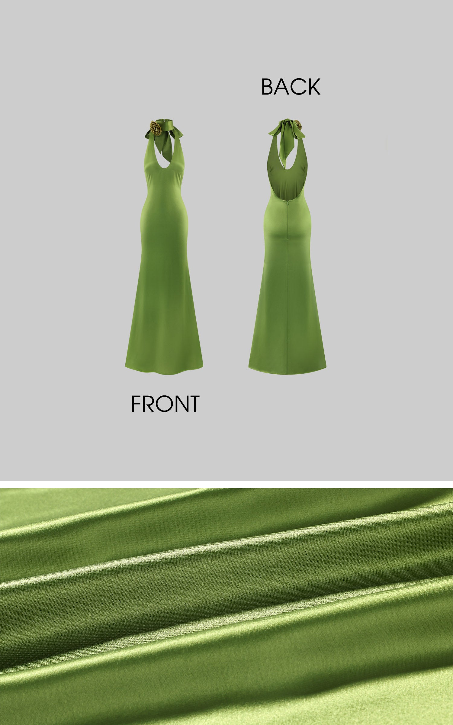 ROVENTE Robe longue dos nu en satin à fleurs