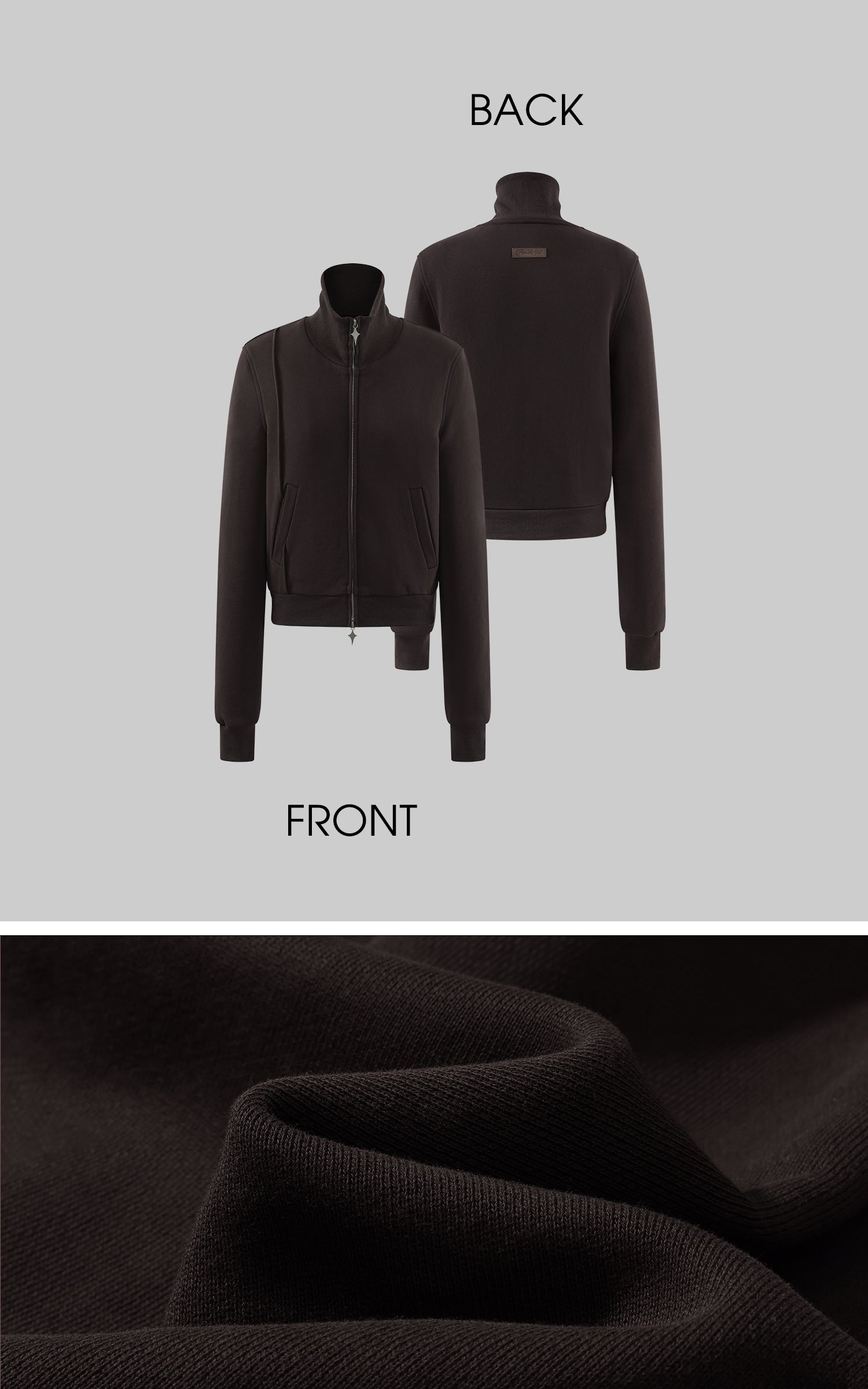 Rase le sol Zip Collar Sweat Jacket and Paneled Maxi Skirt Set