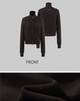 Rase le sol Zip Collar Sweat Jacket and Paneled Maxi Skirt Set