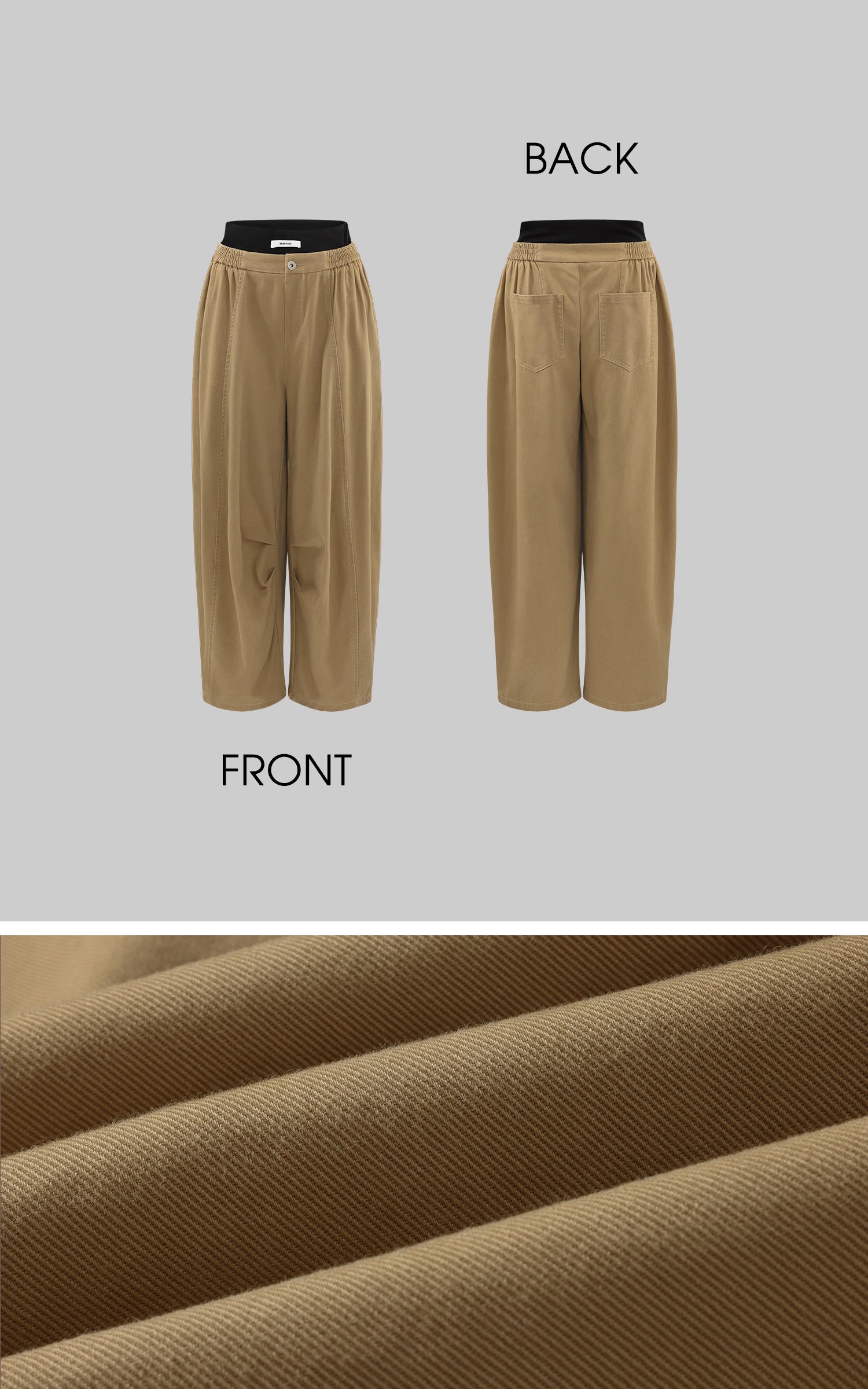 WARDEN EDGE Wide-Leg Pants with Layered Waistband