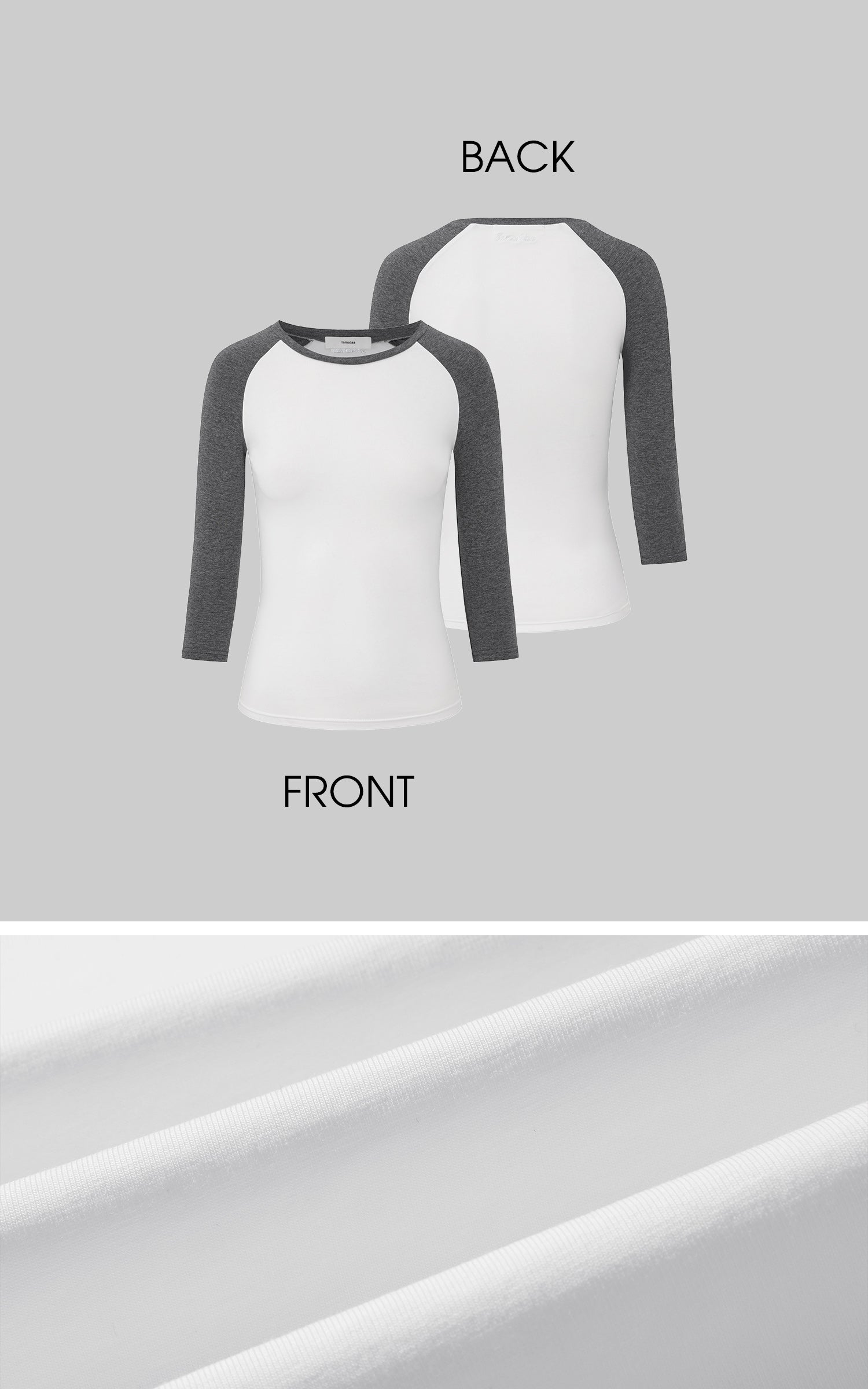 IAMXIAA 대비 소매 슬림핏 티셔츠