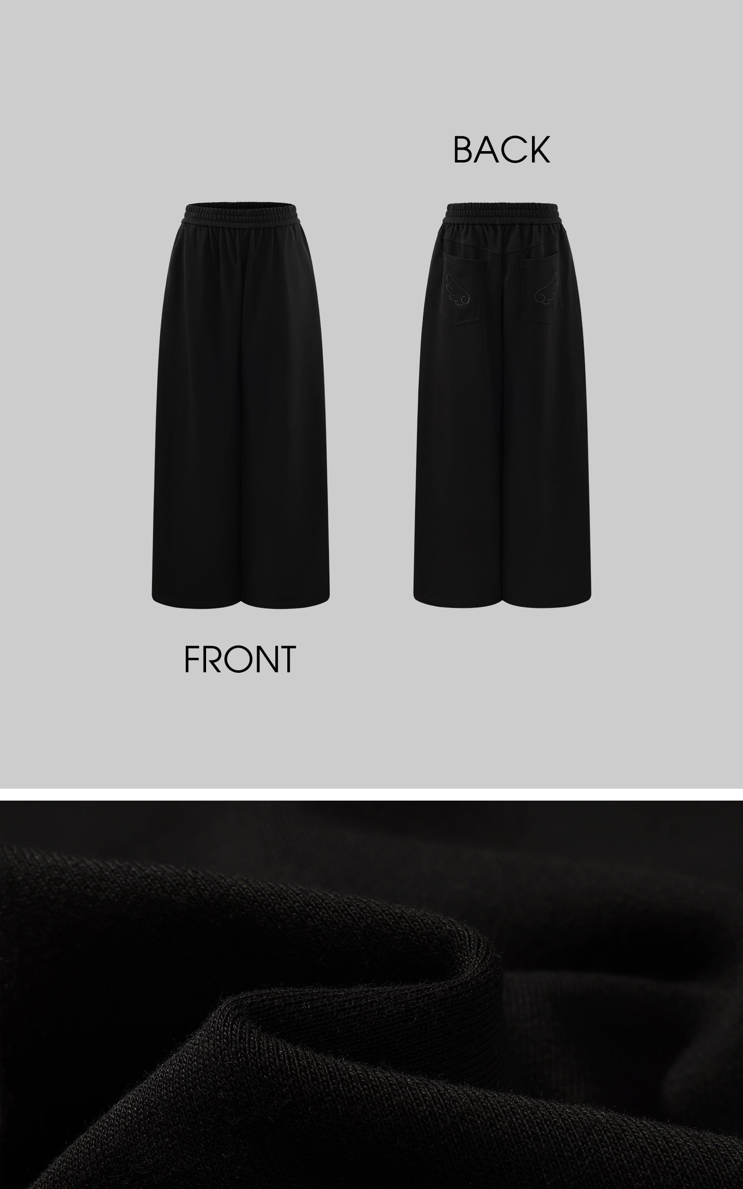 Rase le sol Bunny Ear Hoodie and Wide-Leg Sweatpants Set
