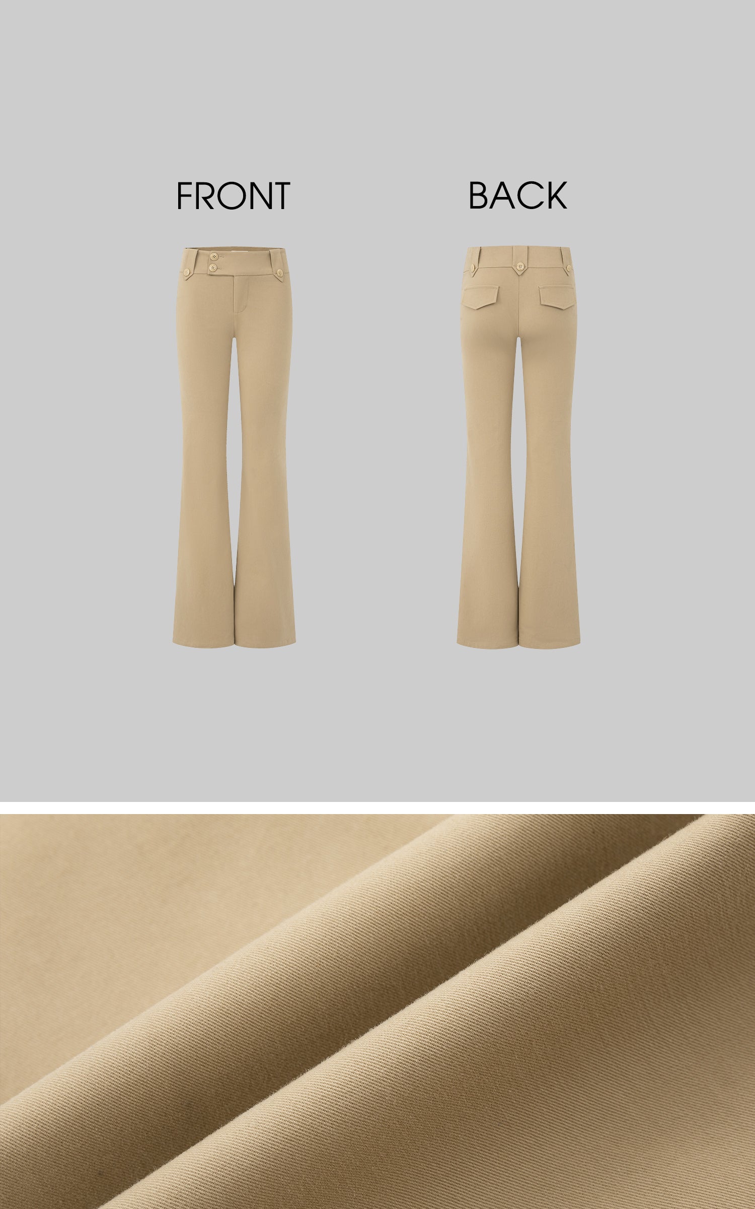IAMXIAA Low-Rise Button Detail Flared Pants