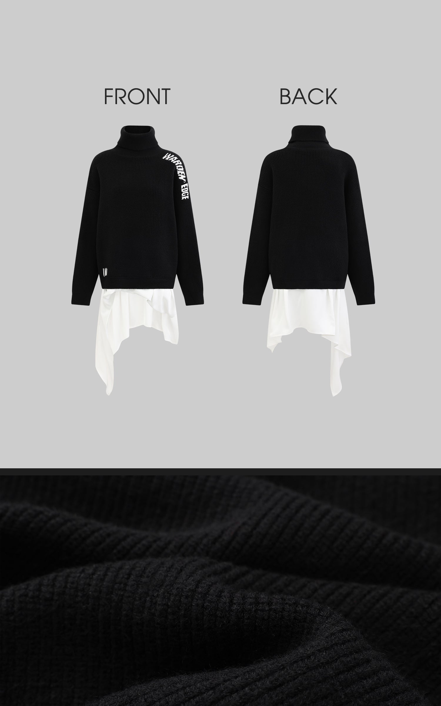 WARDEN EDGE High-Neck Sweater with Embroidered Logo