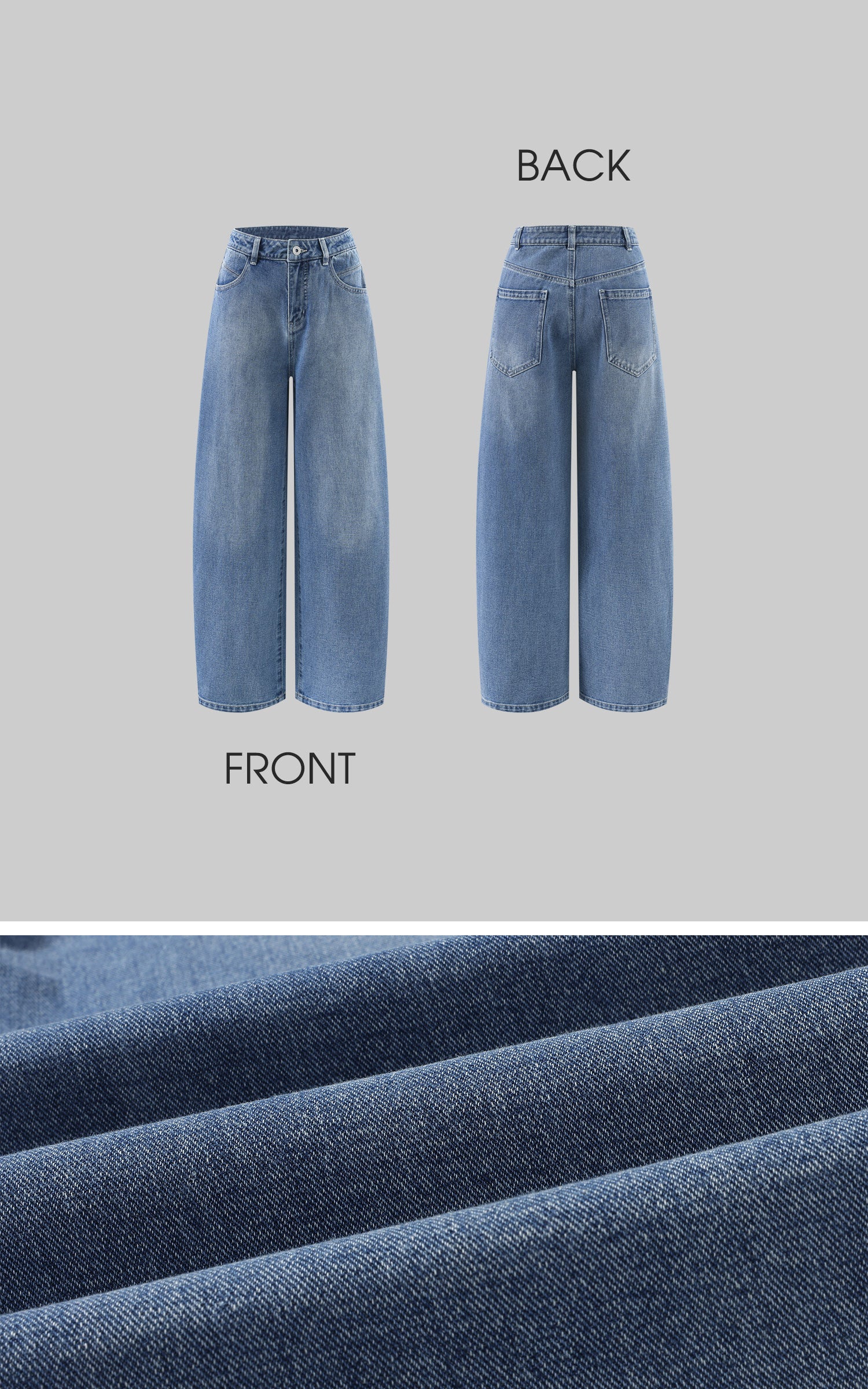 WARDEN EDGE Washed Curve-Leg Wide Denim pants