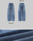 WARDEN EDGE Washed Curve-Leg Wide Denim pants