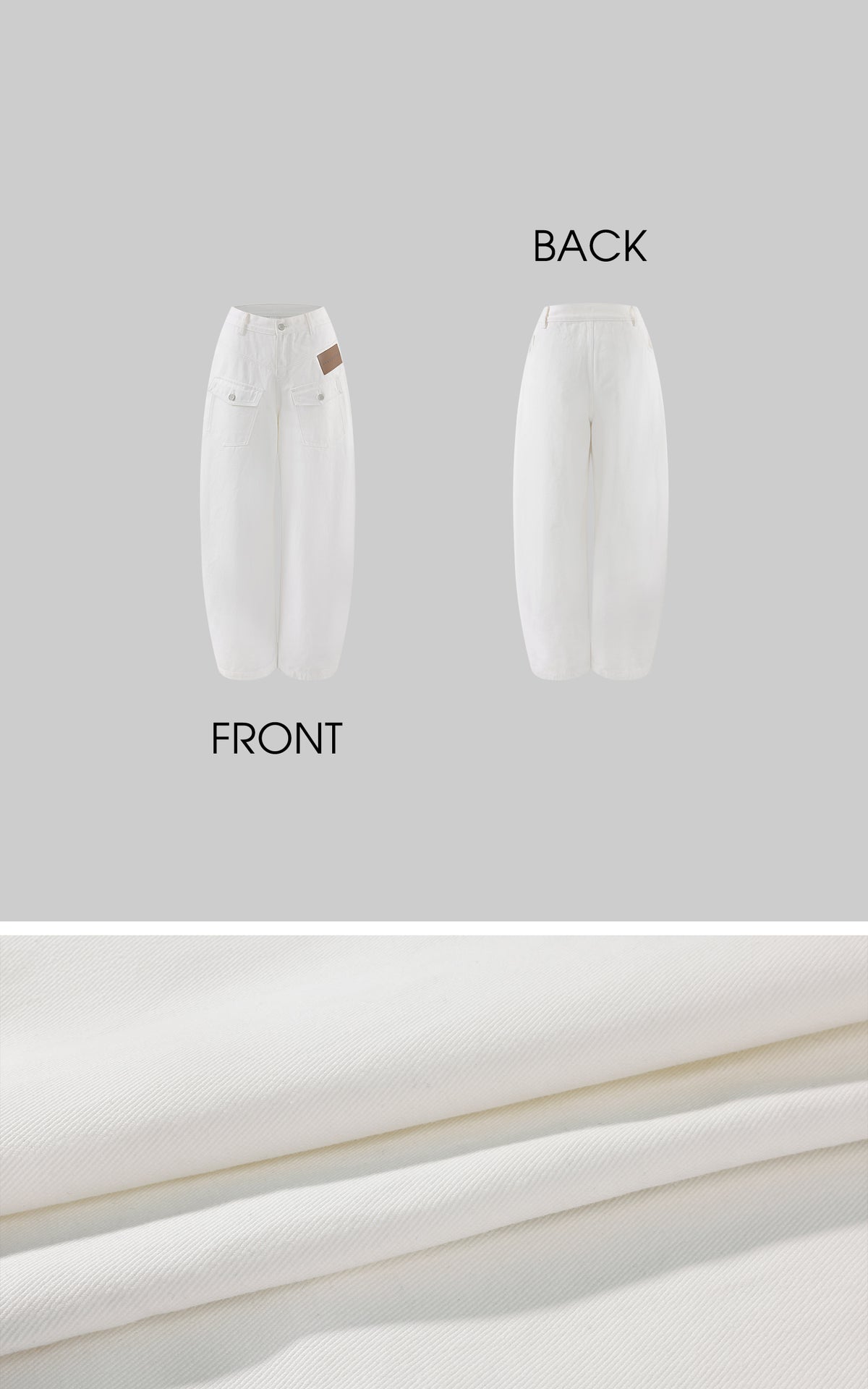 0122stepll Low-Rise Cargo Wide-Leg Denim Pants