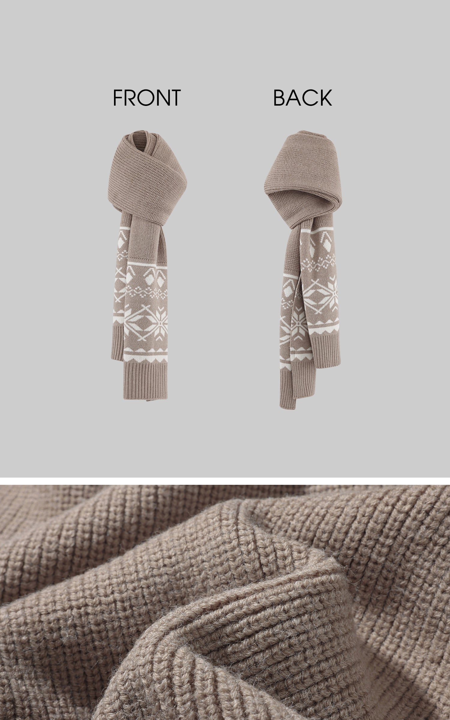 ROVENTE Nordic Jacquard Knit Cardigan Shorts and Scarf Set