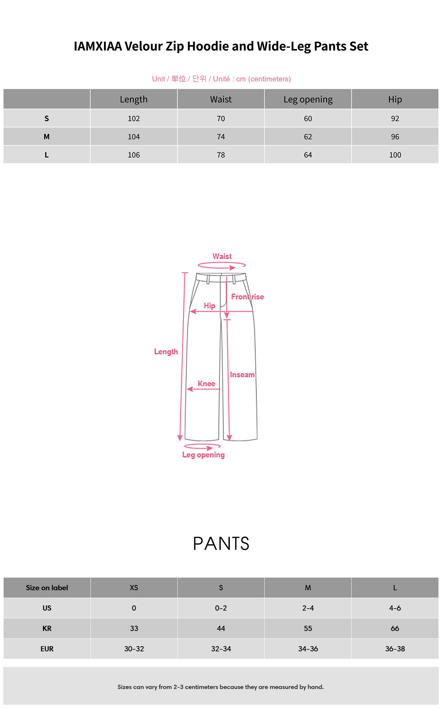 IAMXIAA Velour Zip Hoodie and Wide-Leg Pants Set