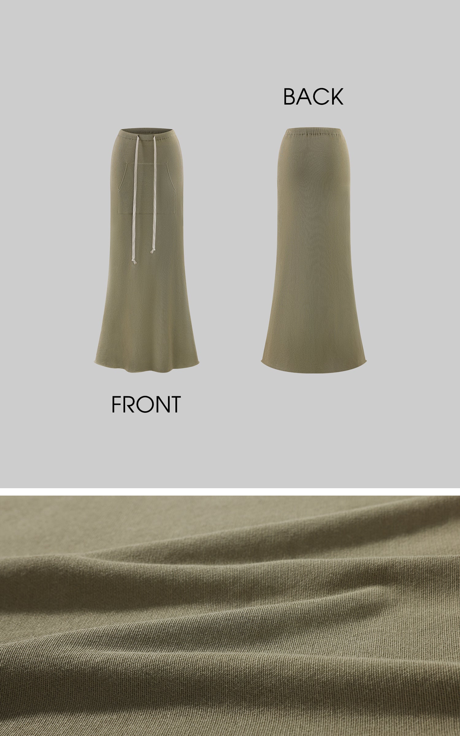 0122stepll Fitted Tee &amp; Drawstring Maxi Skirt Set