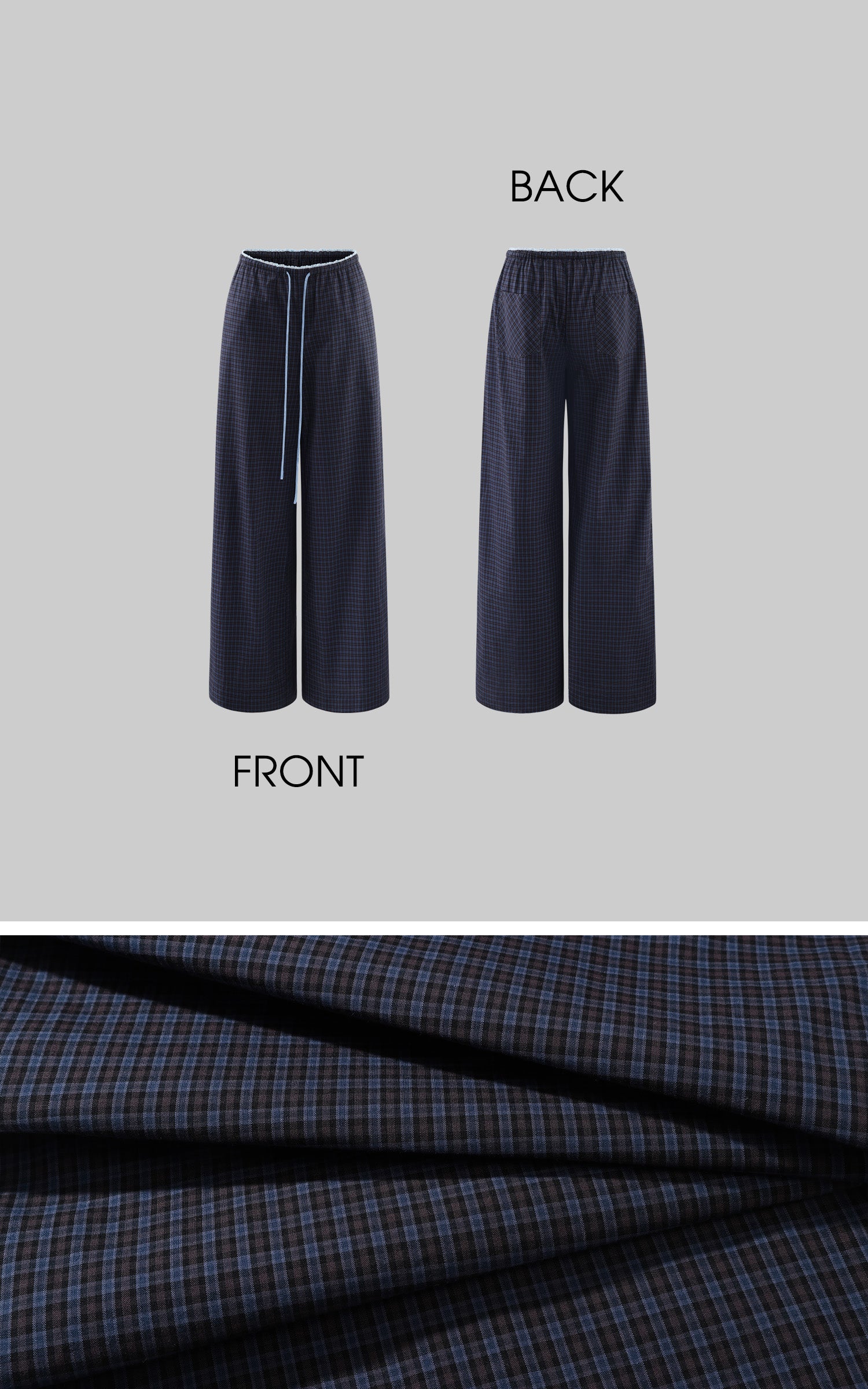 Hydrae Plaid Ruched Tube Top &amp; Wide-Leg Pants Set