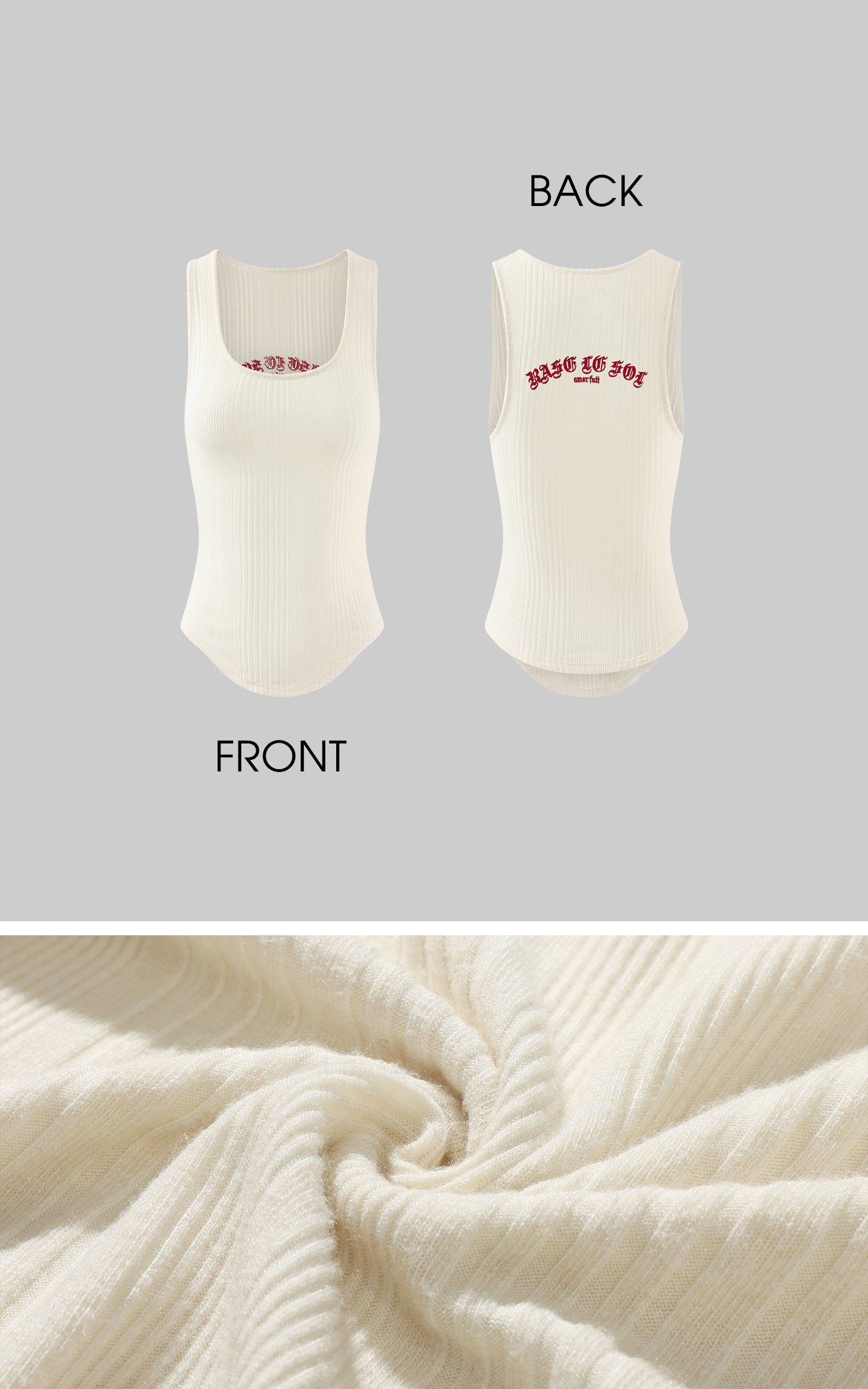 Rase le sol Ribbed Embroidered Tank Top