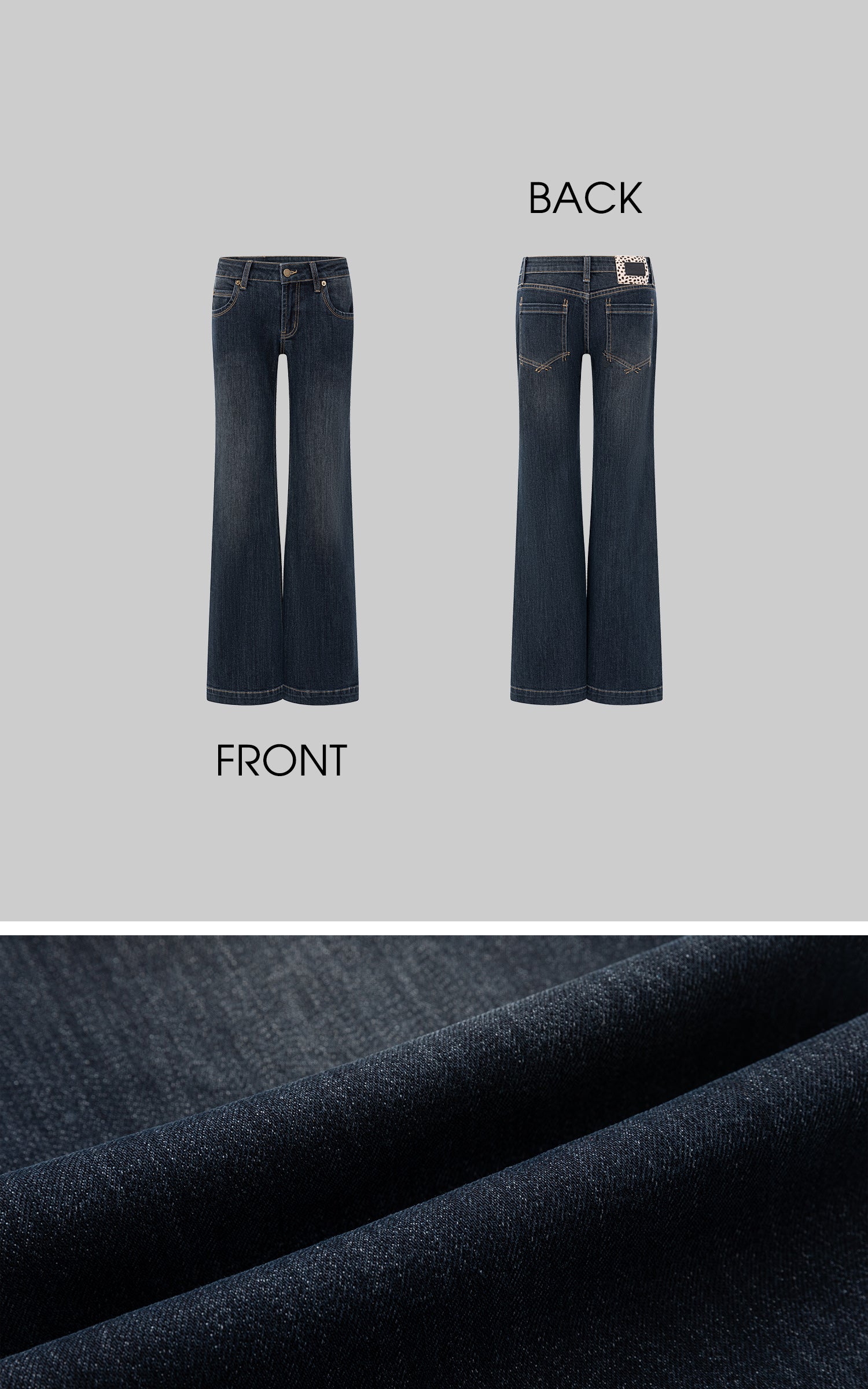 IAMXIAA 로우라이즈 슬림 부츠컷 진