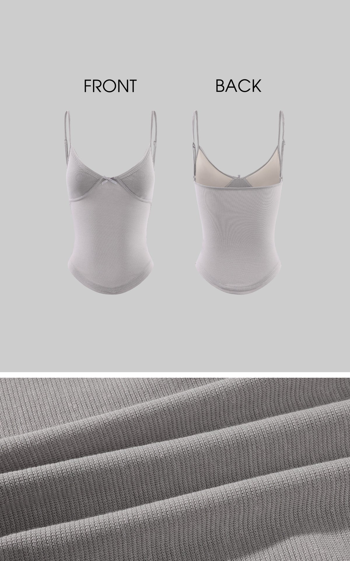Hydrae Satin Bow Detail Sculpted Cami Top With Slim Fit Silhouette